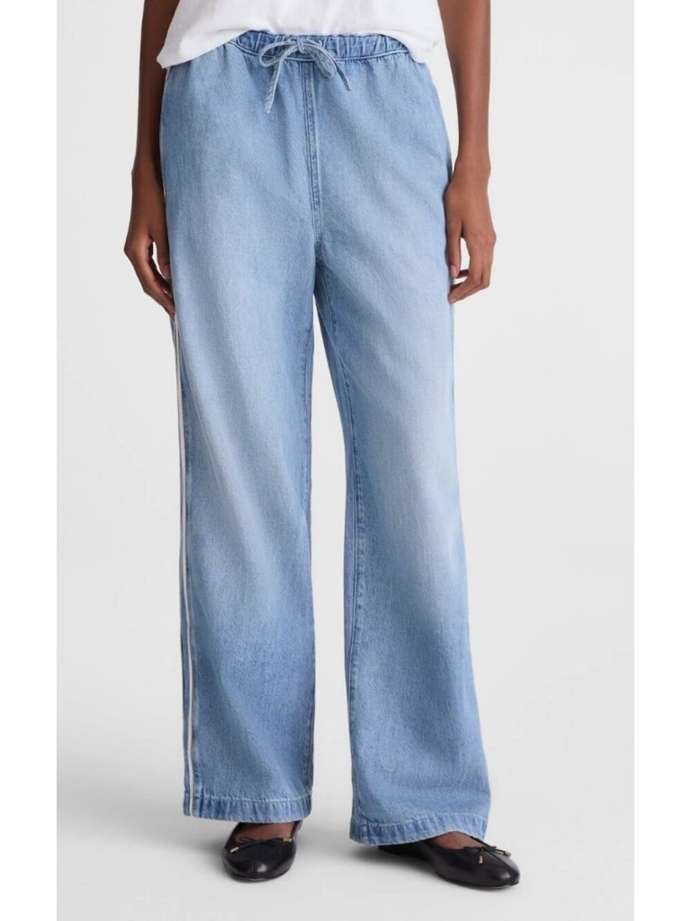 Madewell Tall Pull-On Track Pants in Airy Denim Women's Size XS Tall NWT NZ610